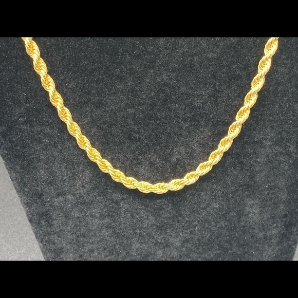 Jewelry - 14k Gold Plated Rope Chain Necklace 24”